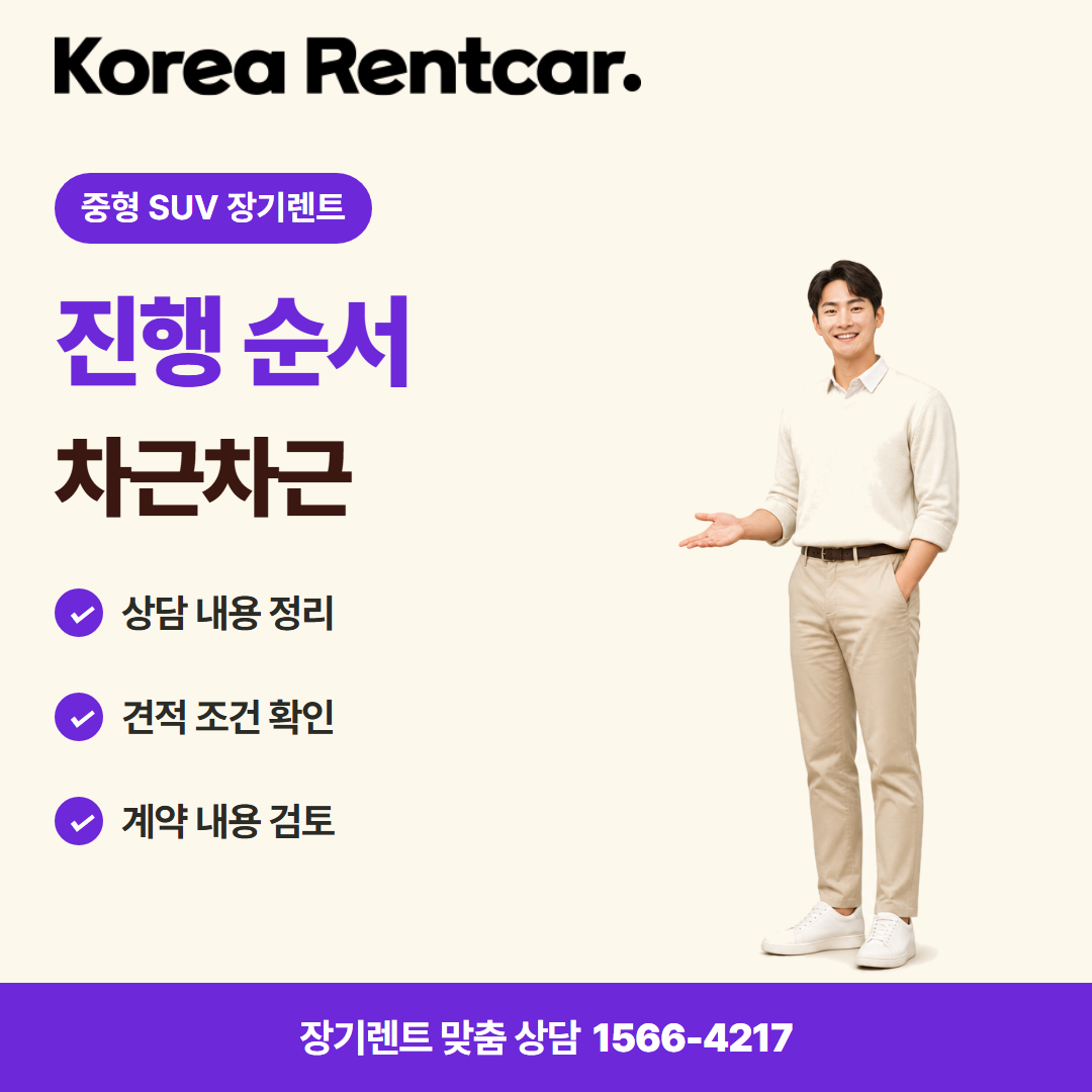 중형 SUV 장기렌트 · 이용 절차 카드뉴스
